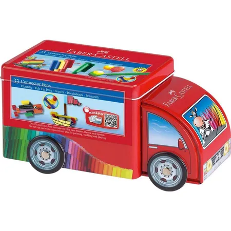 Faber-Castell Fasermaler Connector Pen Truck, 33 Stück