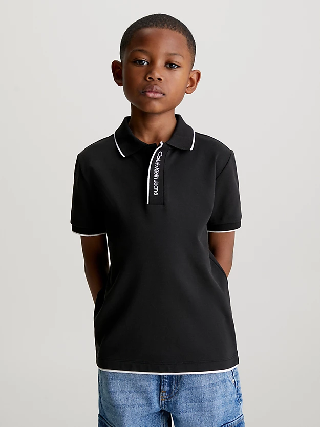 Camisa polo com gola com logotipo