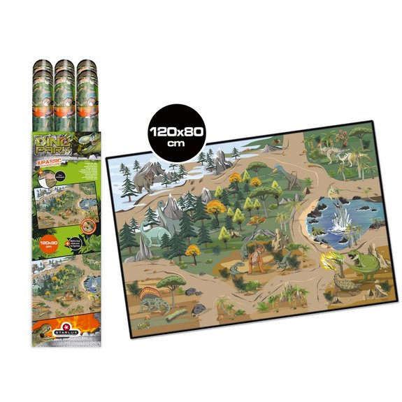 Tapis de jeu dinosaures 120 x 80 cm