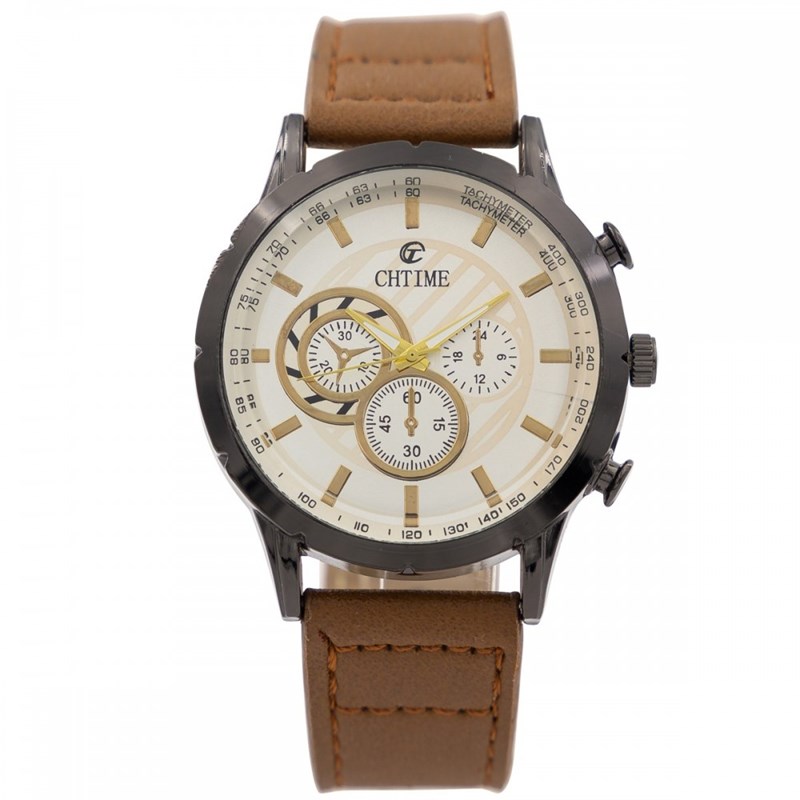 Montre Homme CHTIME bracelet Cuir Noir