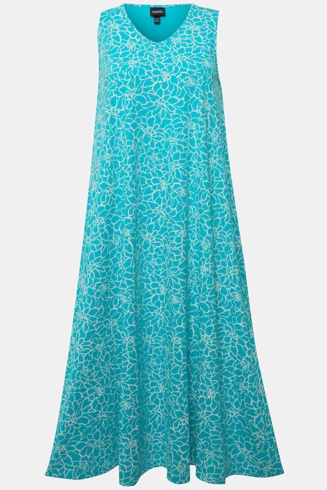 Maxikleid, gemustert, A-Linie, V-Ausschnitt, ärmellos