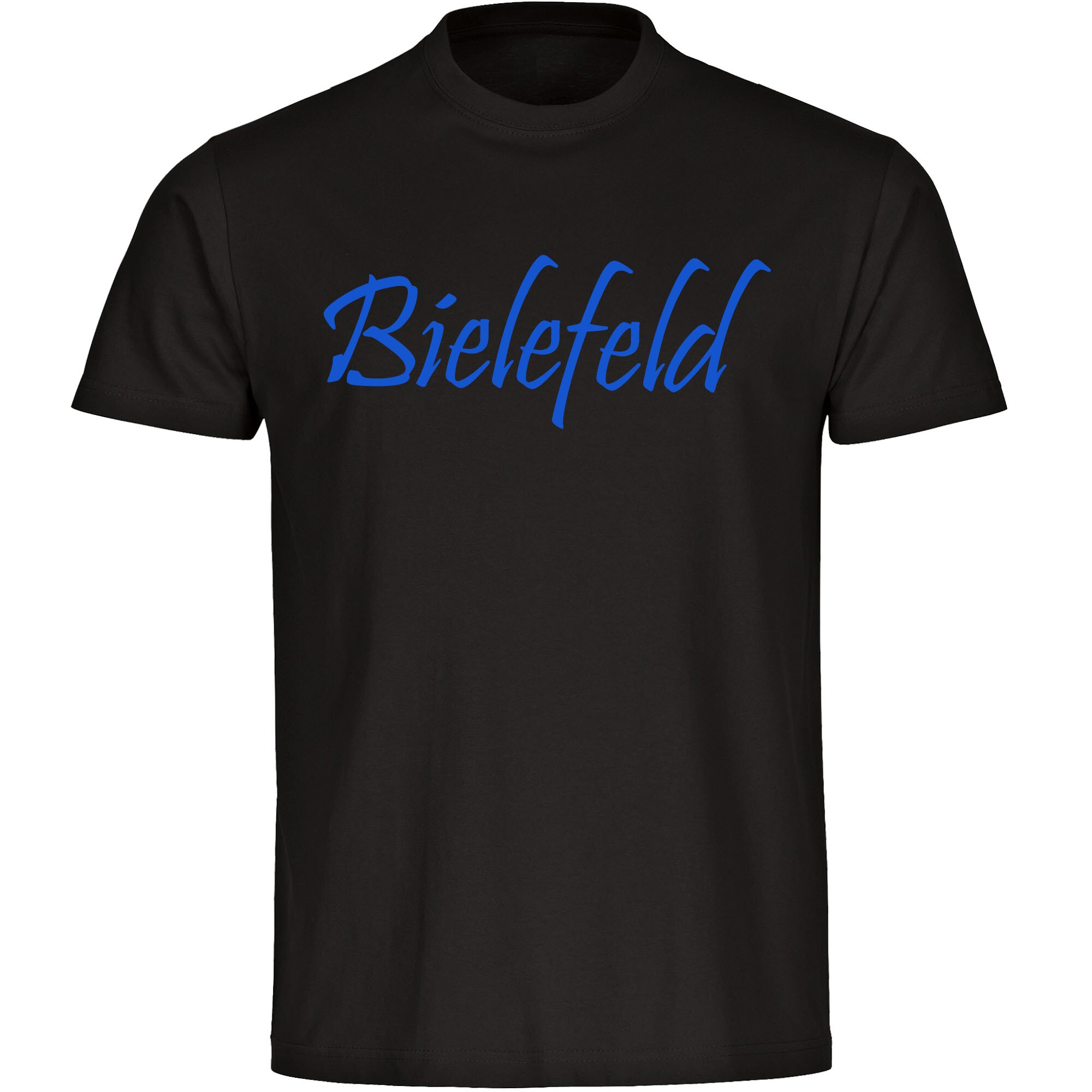 multifanshop® Kinder T-Shirt - Bielefeld - Schriftzug - Druck blau