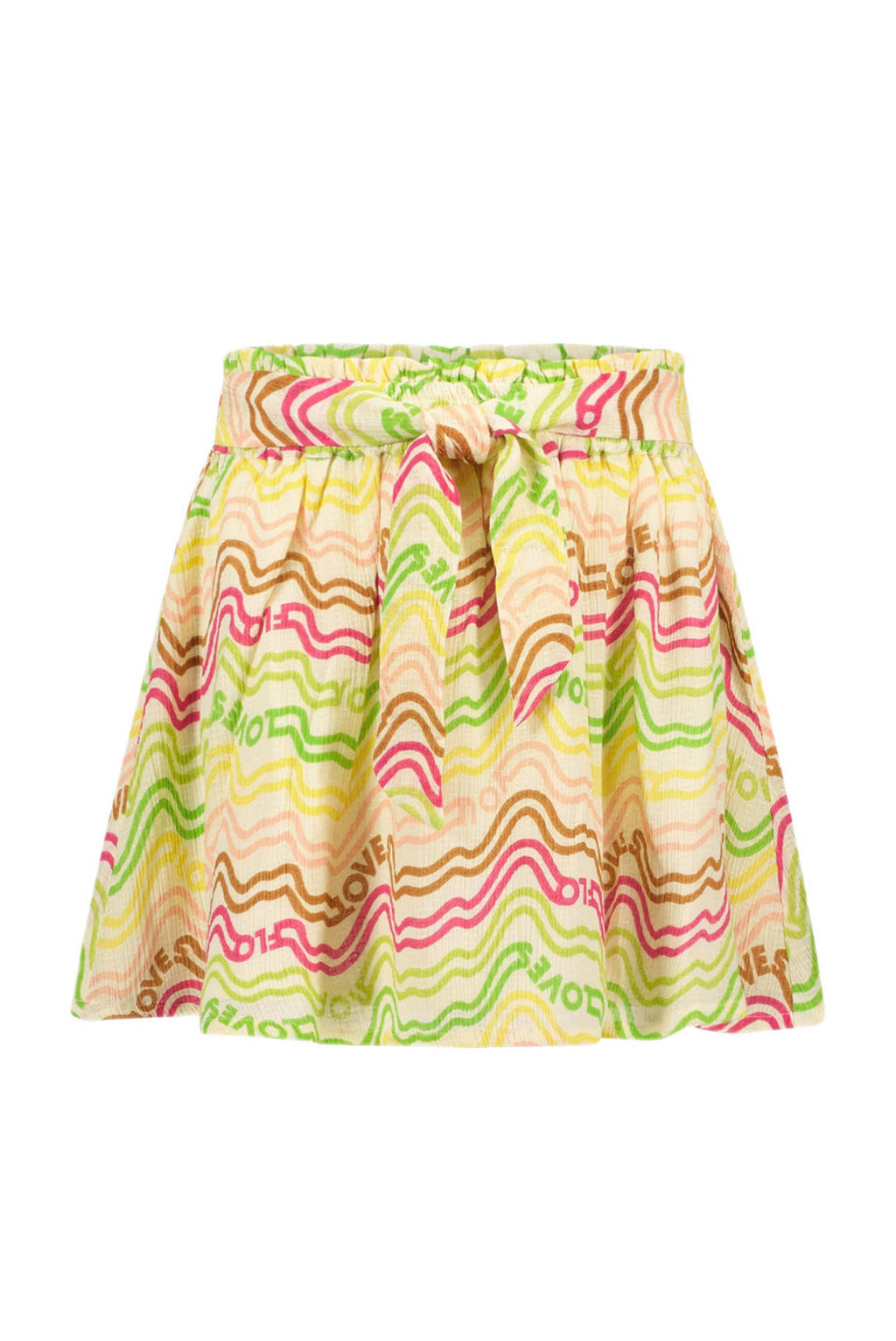 Like Flo rok met all over print en ceintuur multicolor