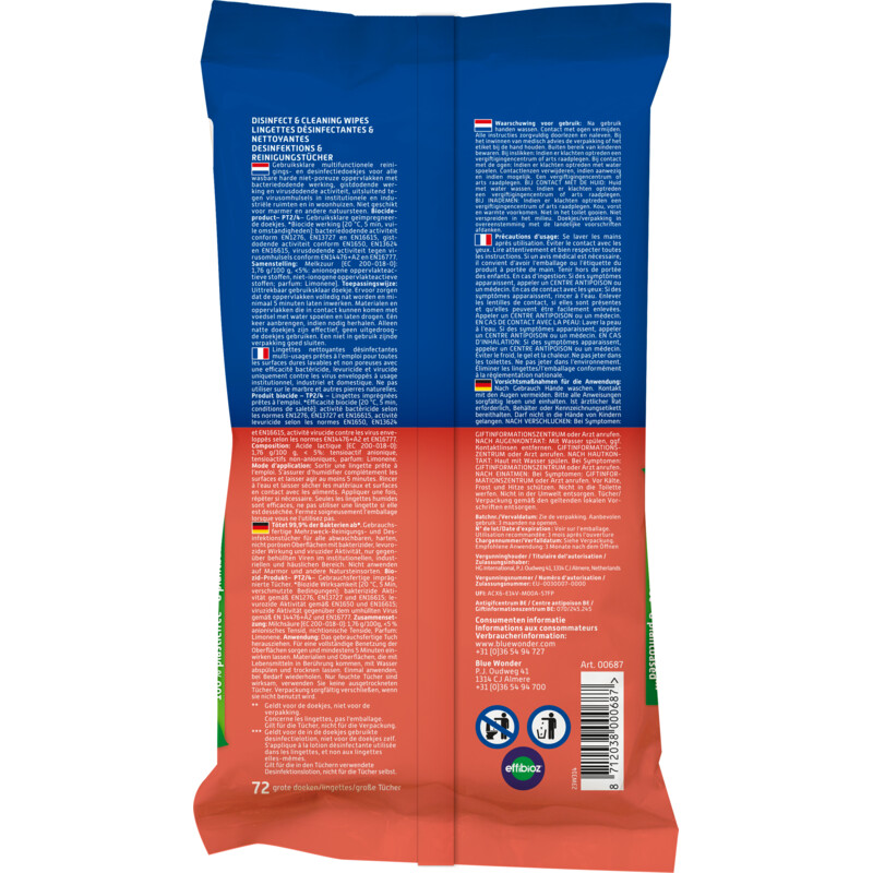 Blue Wonder Disinfect & cleaning wipes