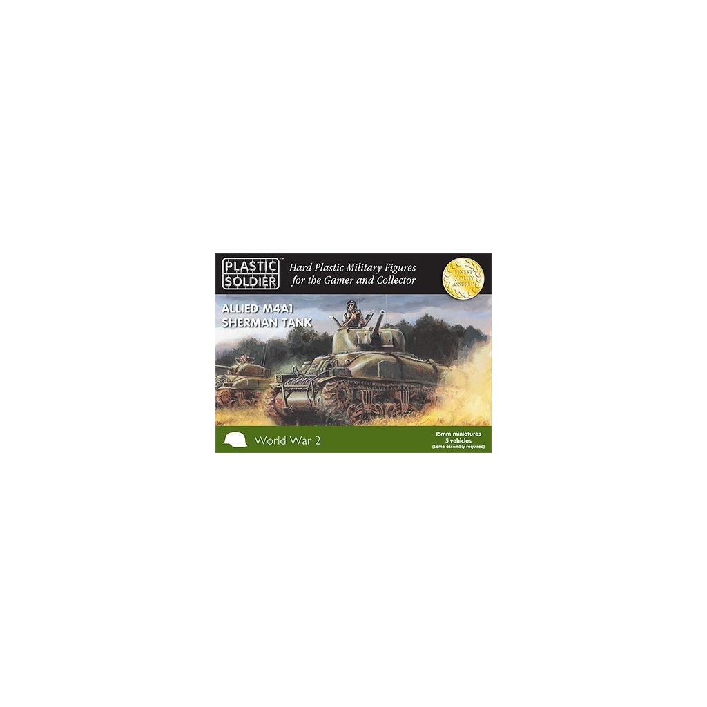 15mm WW2 Allied M4A1 75mm Sherman Tank