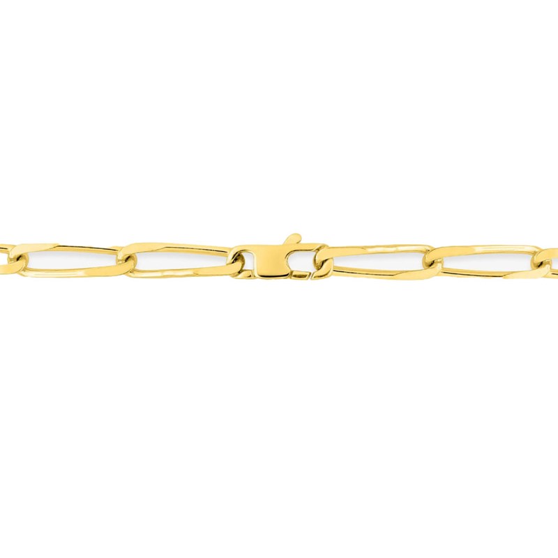 Bracelet Mixte 18 cm - Forçat carré - Or 18 Carats - Largeur 4 mm