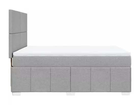 Sommier à lattes de lit avec matelas Gris clair 160x200cm Tissu