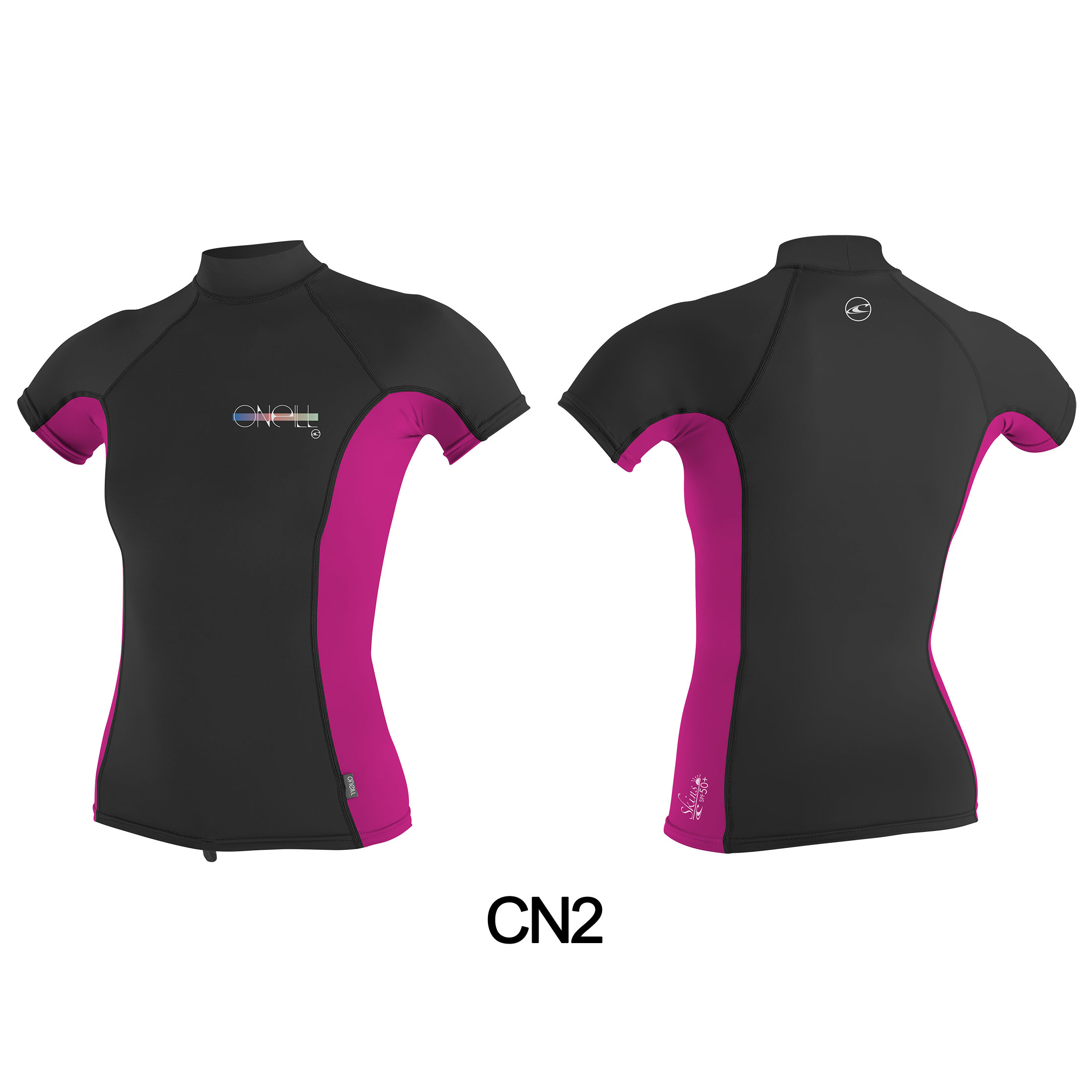 O'Neill Wms Premium Skins S/S Turtleneck Rash Guard BLK/Berry/Blk