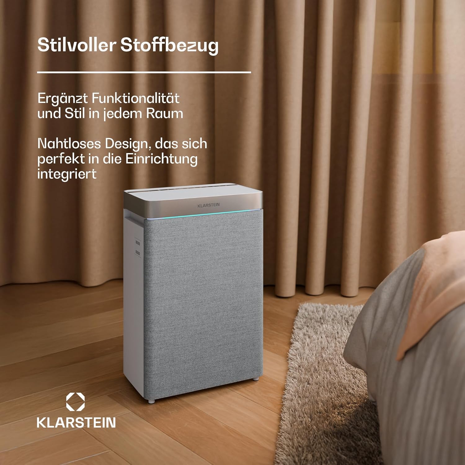 Klarstein AireLux Luftreiniger – HEPA & Aktivkohlefilter, CADR 400 m³/h, Smart WiFi Steuerung, Leiser Betrieb, UV-C Desinfektion, Für Räume Bis 40 m², 6,2L Wassertank