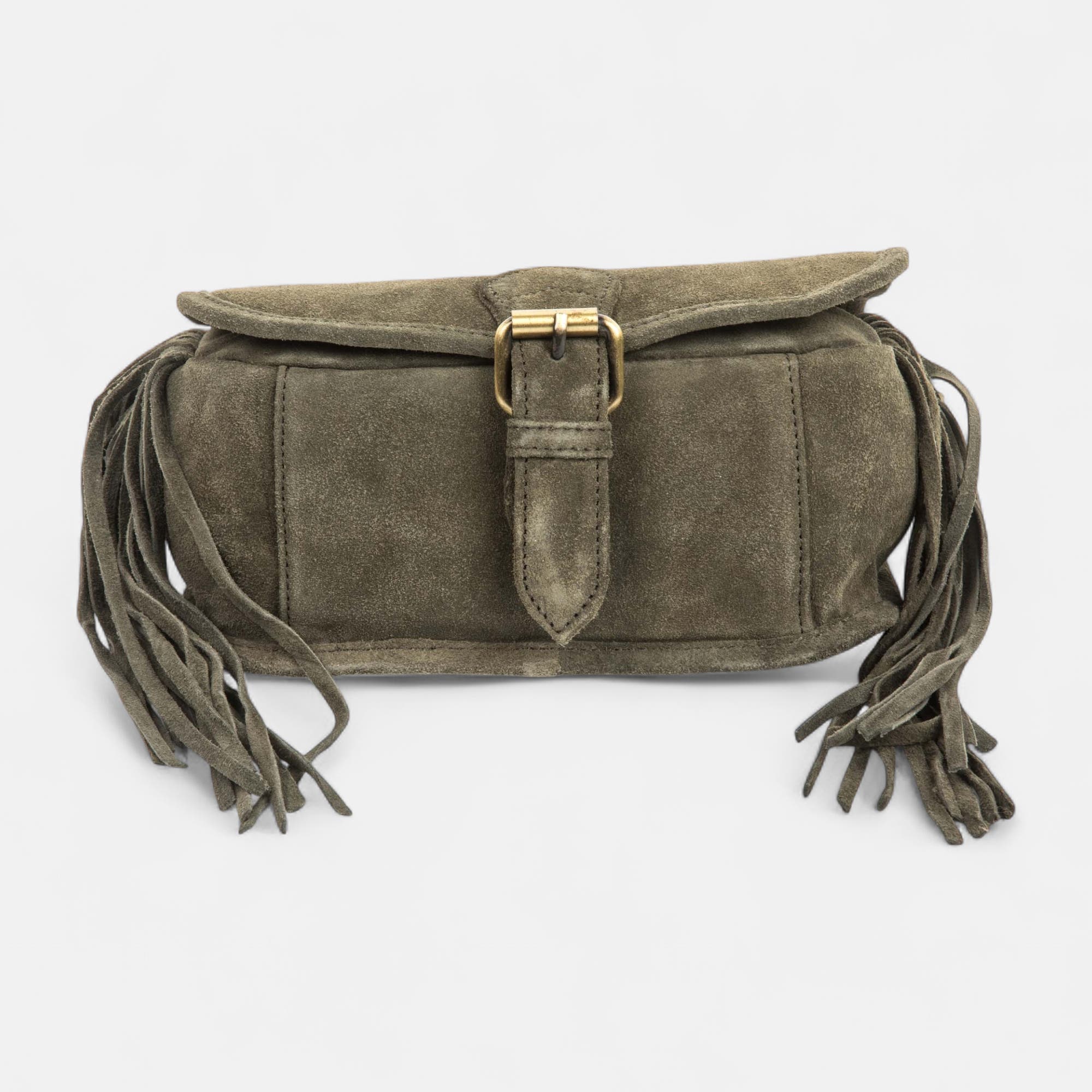 Sac bandoulière en cuir kaki