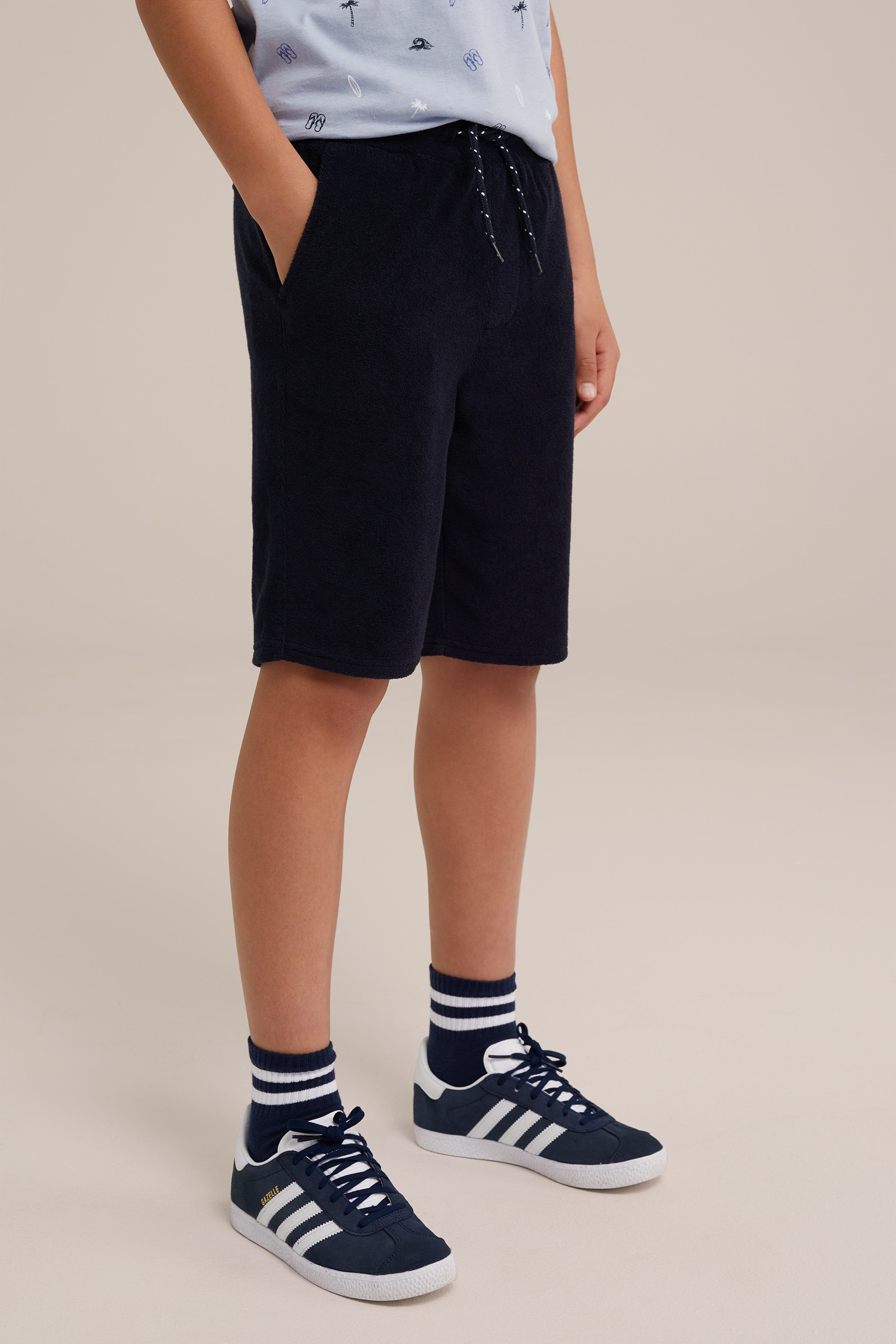 Jongens sweatshort van badstof WE Fashion Marineblauw