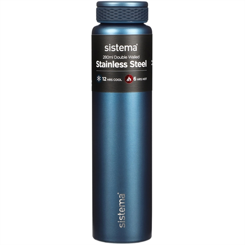 Køb Sistema Stainless Steel Drikkedunk 280 ml Blå