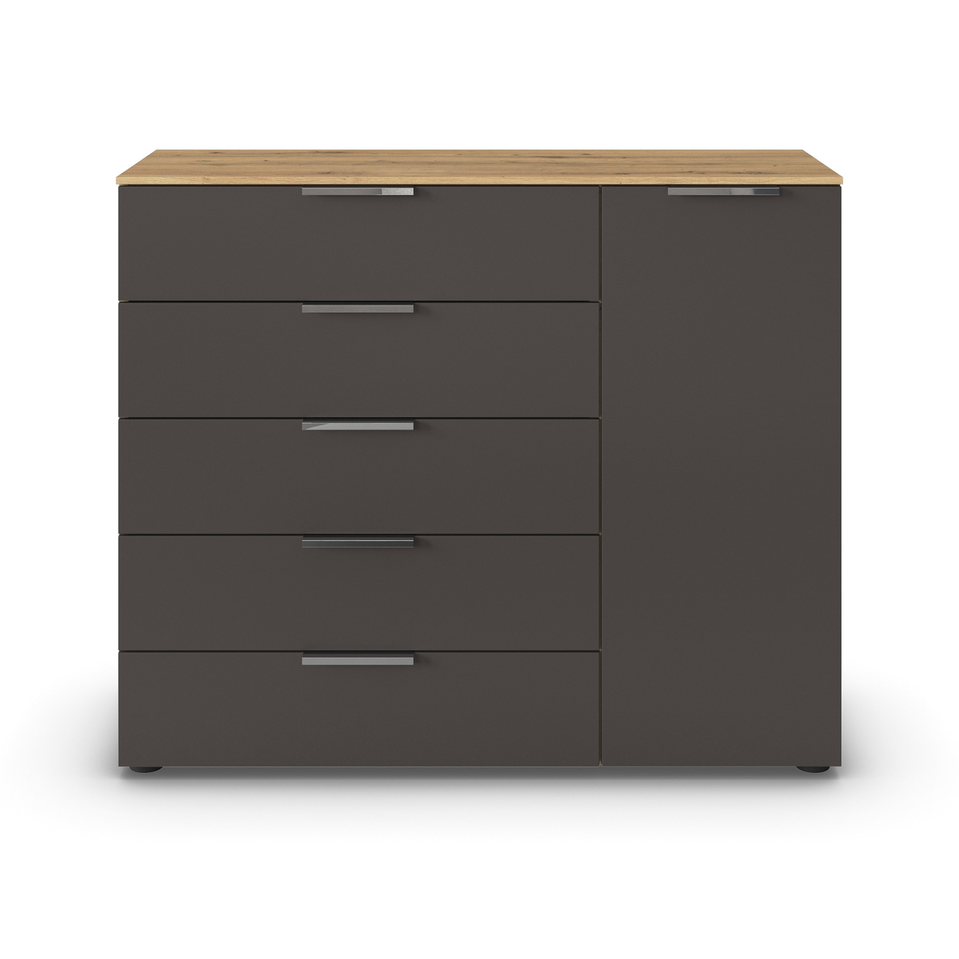 Kommode - Artisan Eiche-graphit - Chromgriffe - 120 cm