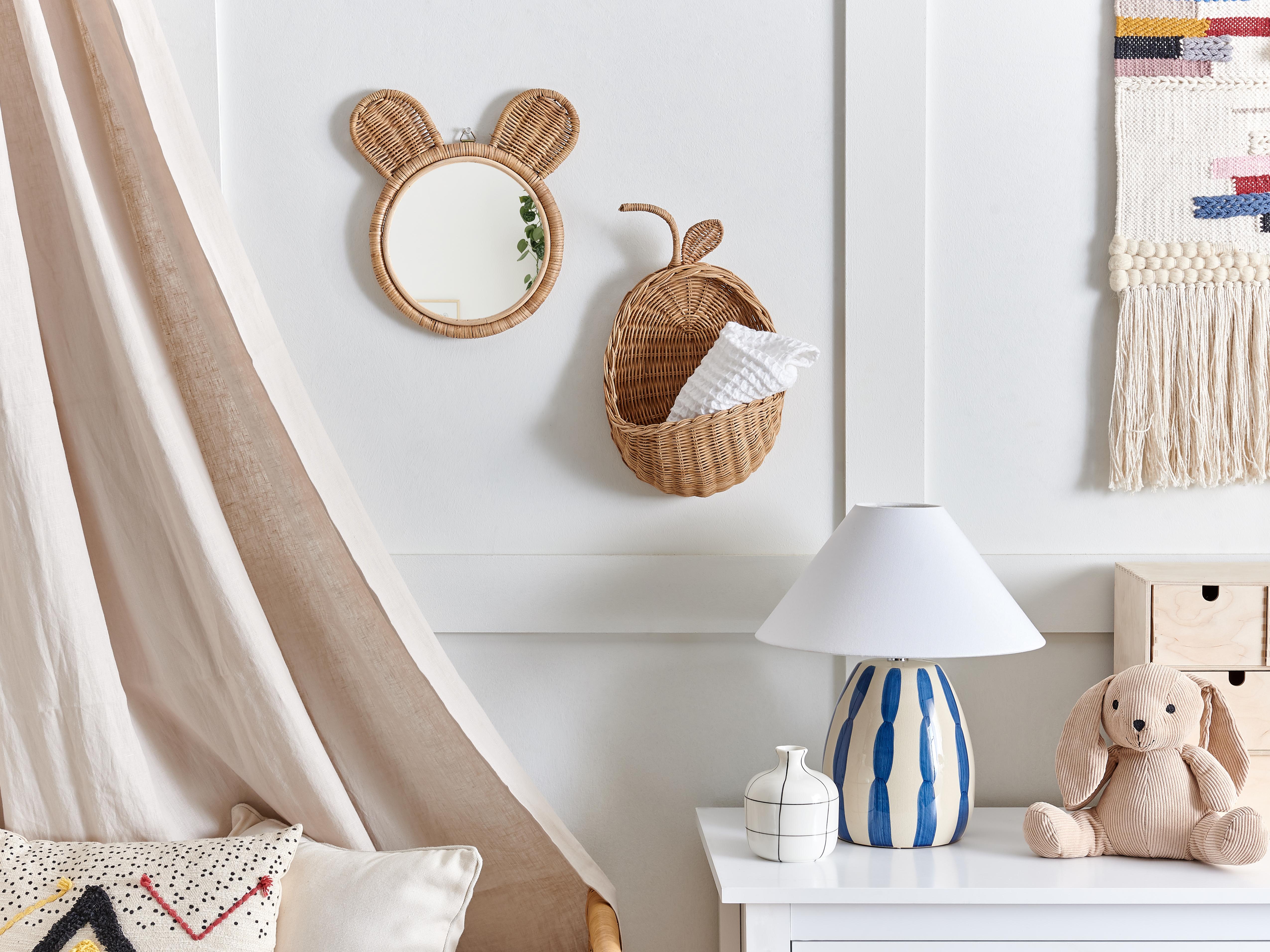 Wanddecoratie Appel MAKONDE Rotan 40 cm Natuurlijk
