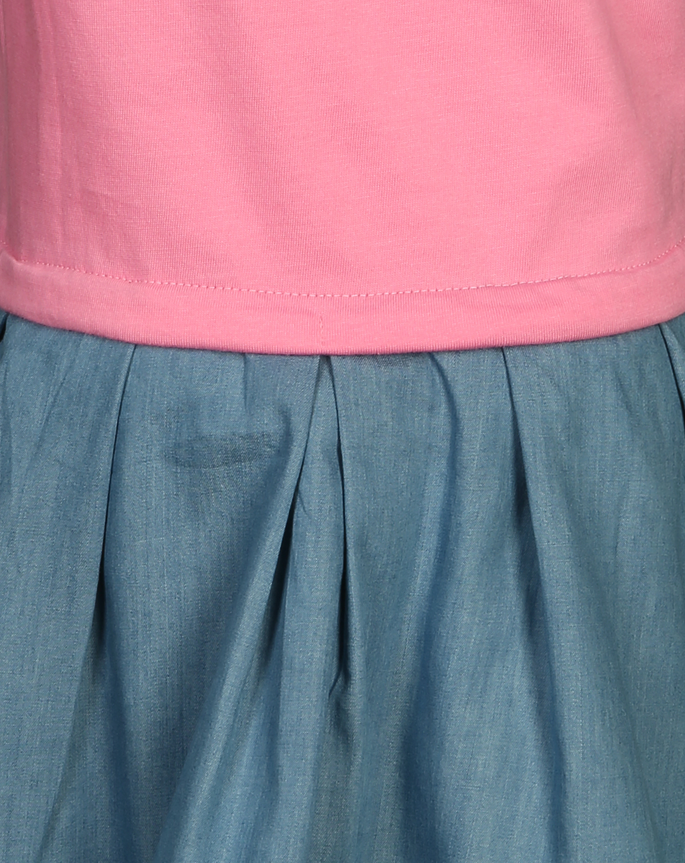 Kurzarm-Kleid WILD in rosa/blau