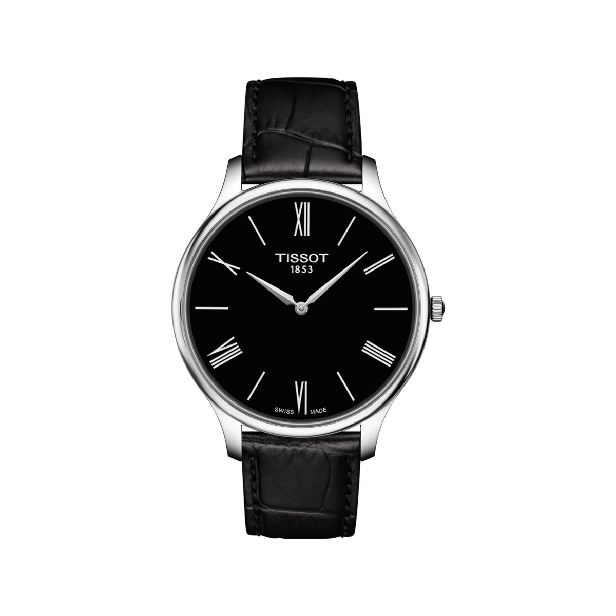 Montre Tissot homme acier cuir noir