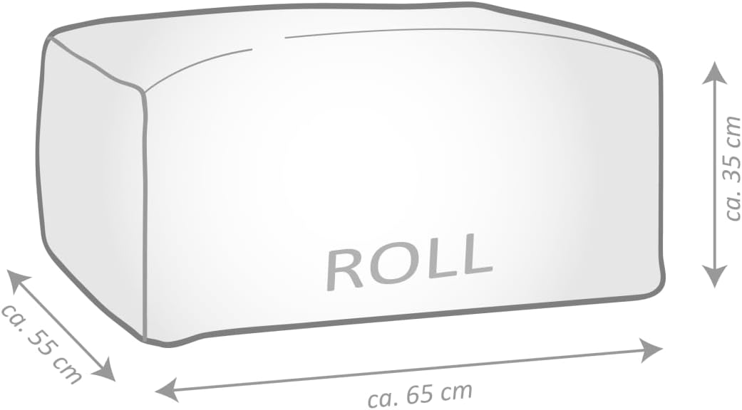 SITTING POINT only by MAGMA Shara Sitzhocker Roll aus Cord – 55x65x35 cm Pouf mit EPS-Füllung – Cord Sitzsack, Fußhocker fürs Wohnzimmer, Kinderzimmer & Gaming Zimmer – pflegeleichter Bezug