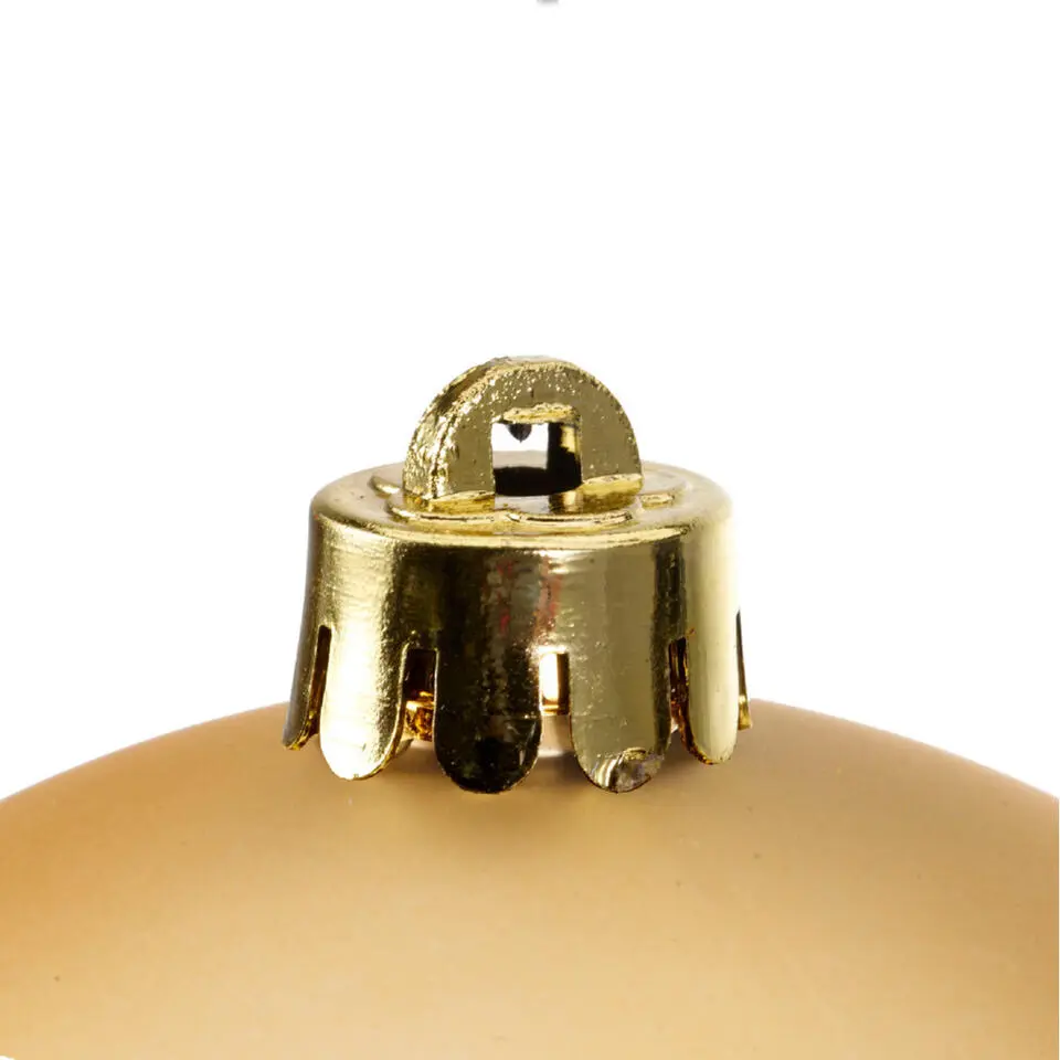 Decoris Kerstballen - 4x st - goud - 10 cm - kunststof