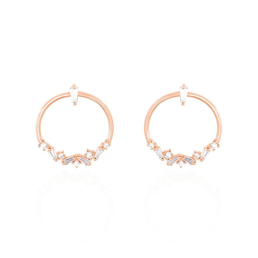 Boucles D'oreilles Pendantes Celene Argent Rose Oxyde De Zirconium