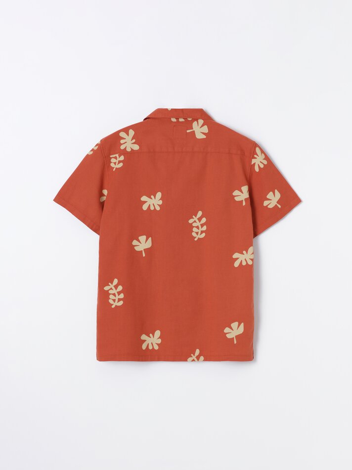 Camisa estampada em algodão e linho - Caldero