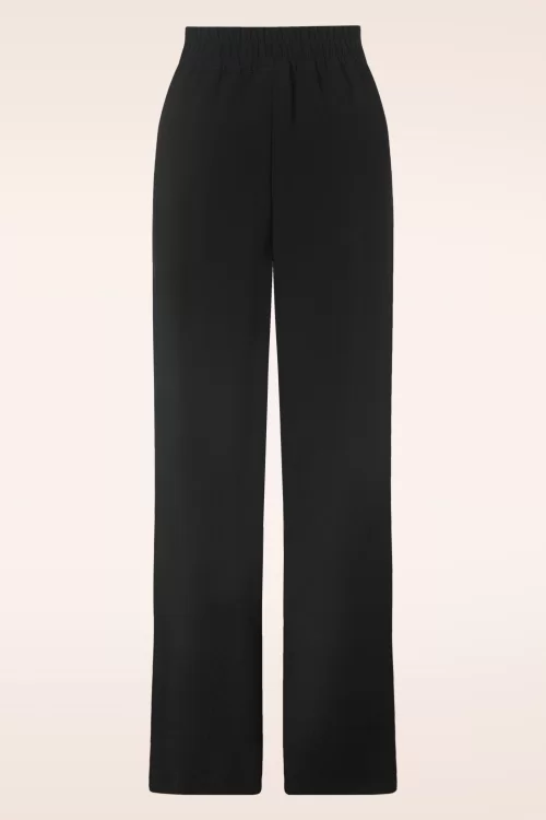 Vixen Wide leg pantalon in zwart