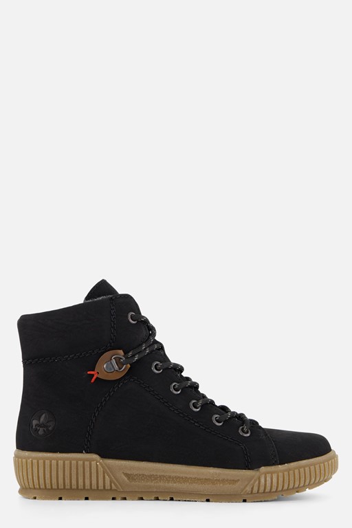 Rieker Veterboots zwart Nubuck