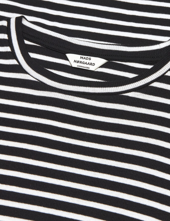 Mads Nørgaard - Copenhagen 2x2 Cotton Stripe Duba Dress Sort og hvid med striber