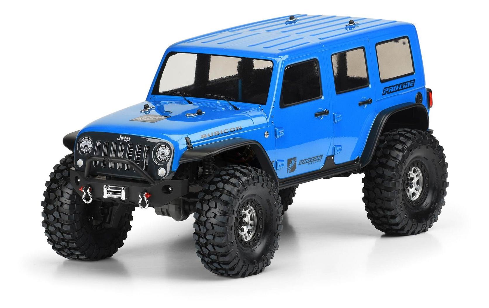 Karosserie Jeep Wrangler Rubicon unlackiert, 1:10Karosserie für Crawler mit 325 mm Radstand, z.B. TRX-4