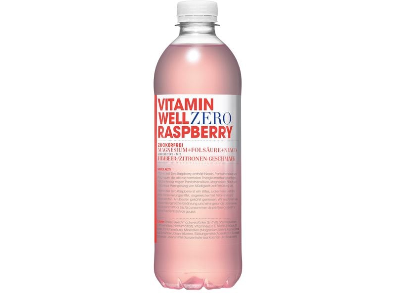 VITAMIN WELL Sportgetränk Zero Raspberry 12 x 0.5 l, zucker Kalorienarmes Sportgetränk
