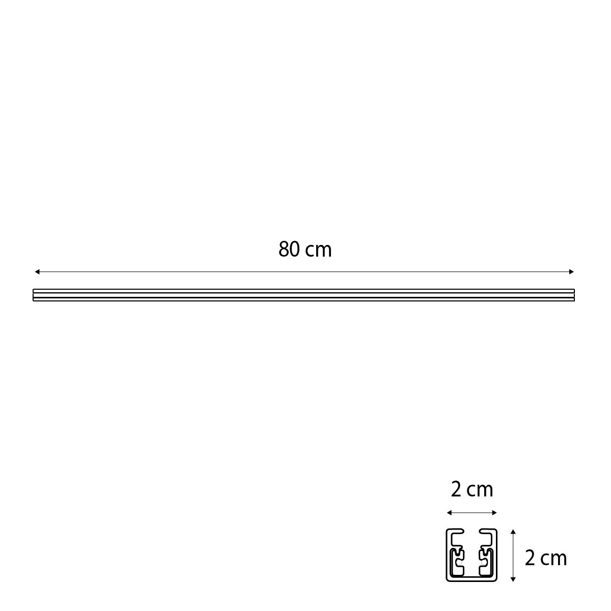 Moderne rail wit 80cm 1-fase - Slimline