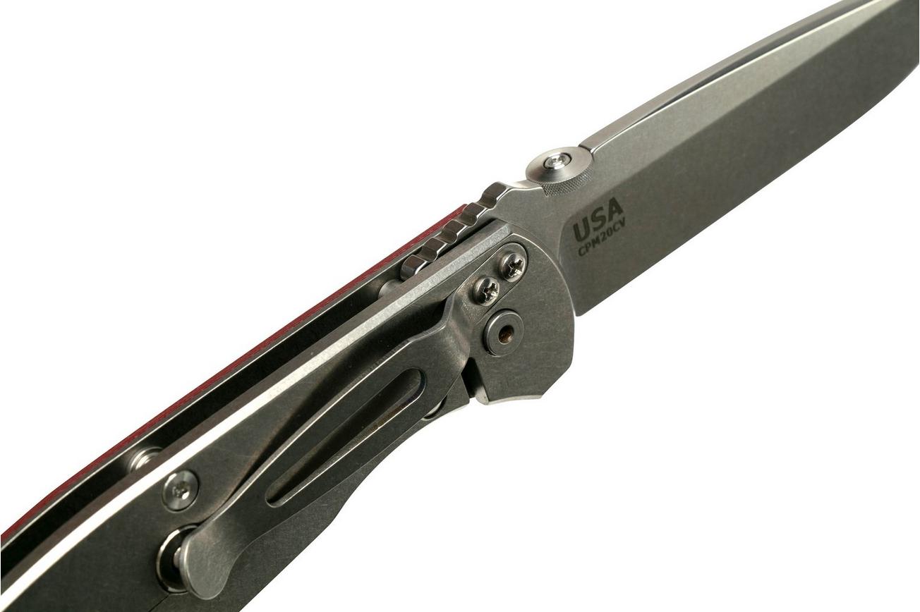 Rick Hinderer FireTac Spanto Stonewash, Red G10, zakmes