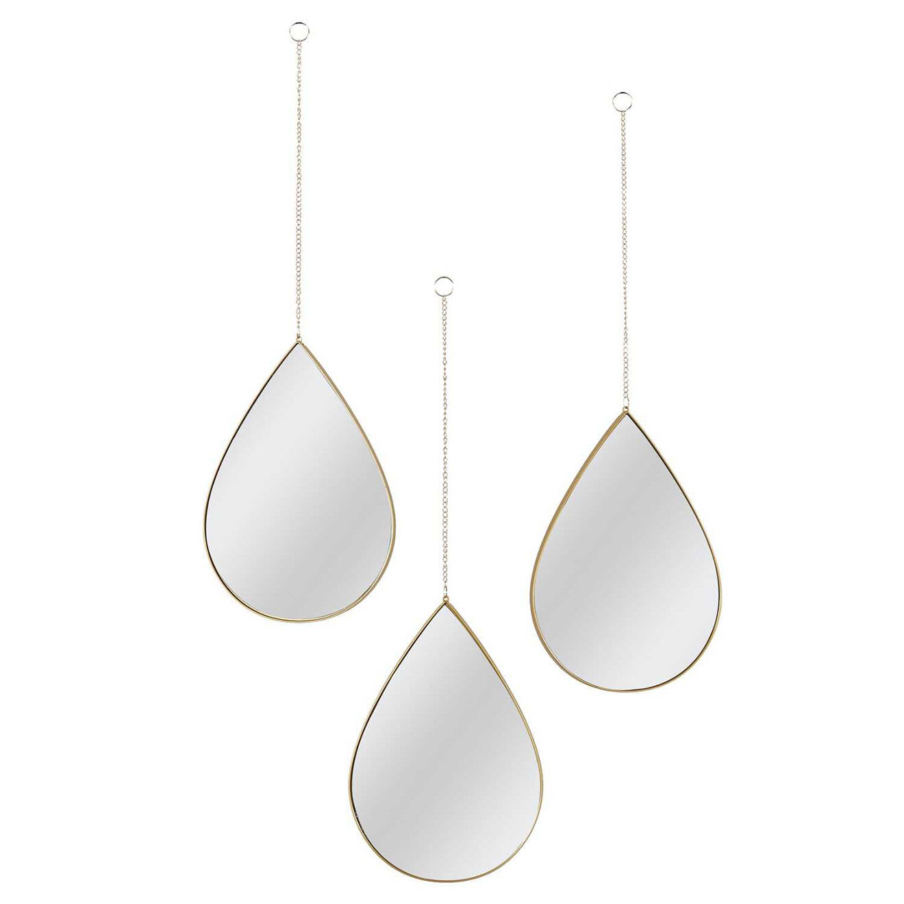 Home Deco Factory Miroir goutte suspendue doré - 19.1x27.2x1.02 cm