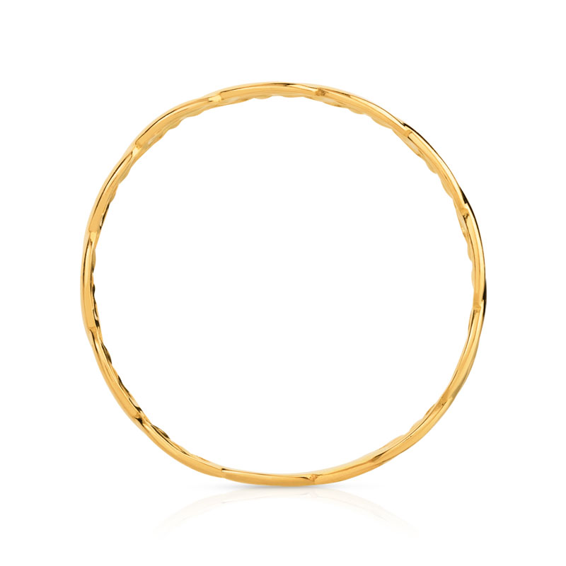 Bague or 750 jaune polie tressée