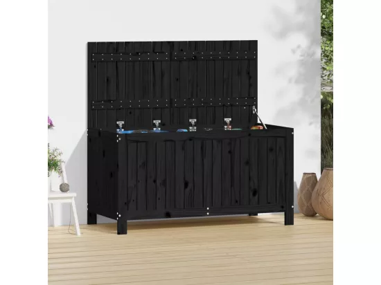 Prolenta Premium - Boîte de rangement de jardin Noir 121x55x64 cm Bois massif pin