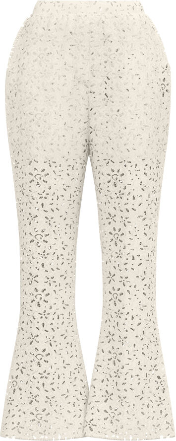 Selected Femme SLFKAROLA HW FLARED LACE PANT B Sandshell