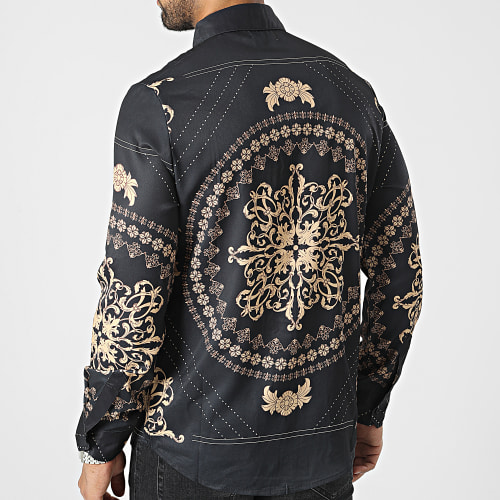 Chemises Manches Longues Noir Beige Renaissance
