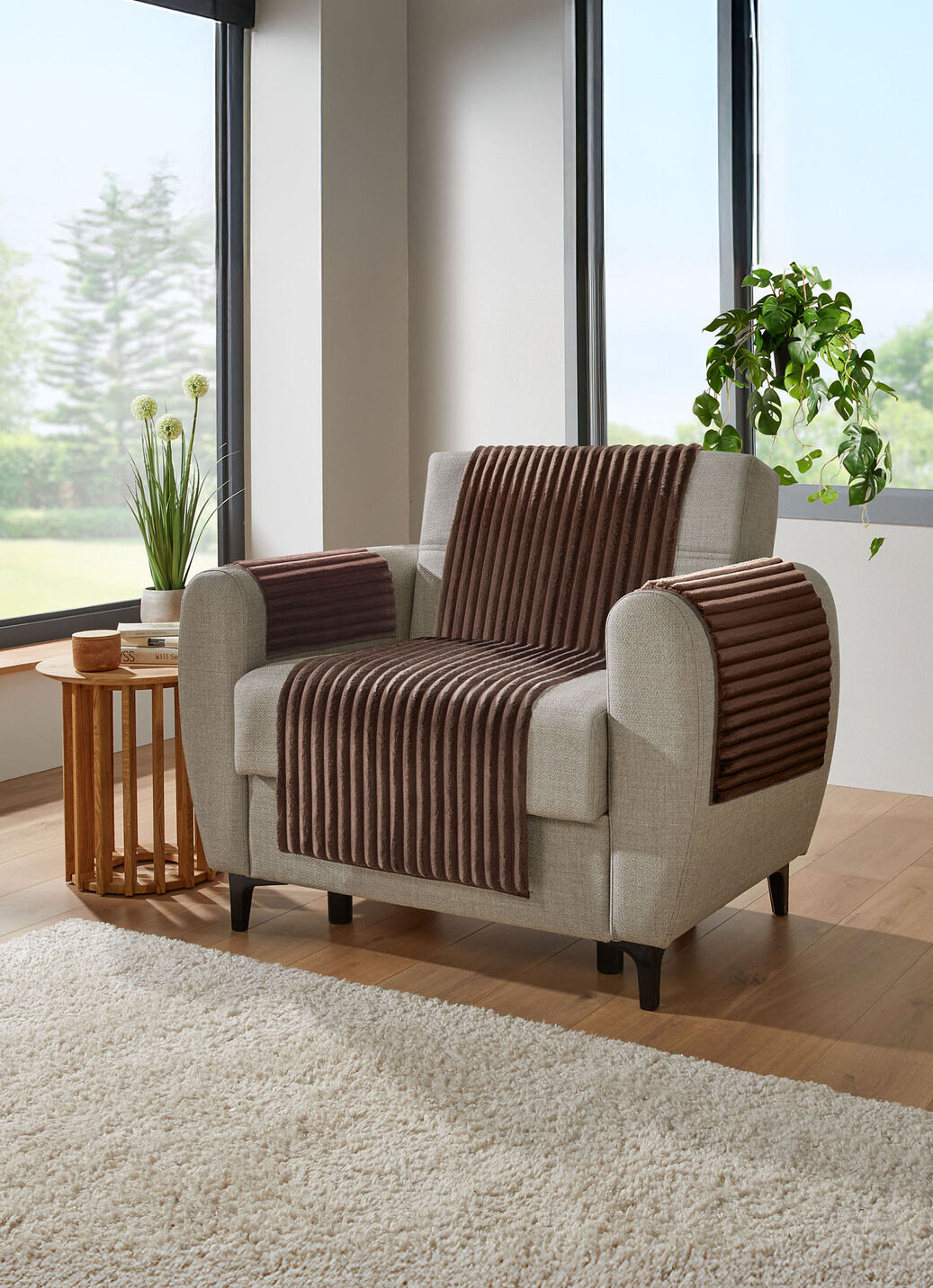 Sessel- und Sofaschoner mit Anti-Rutsch-Beschichtung