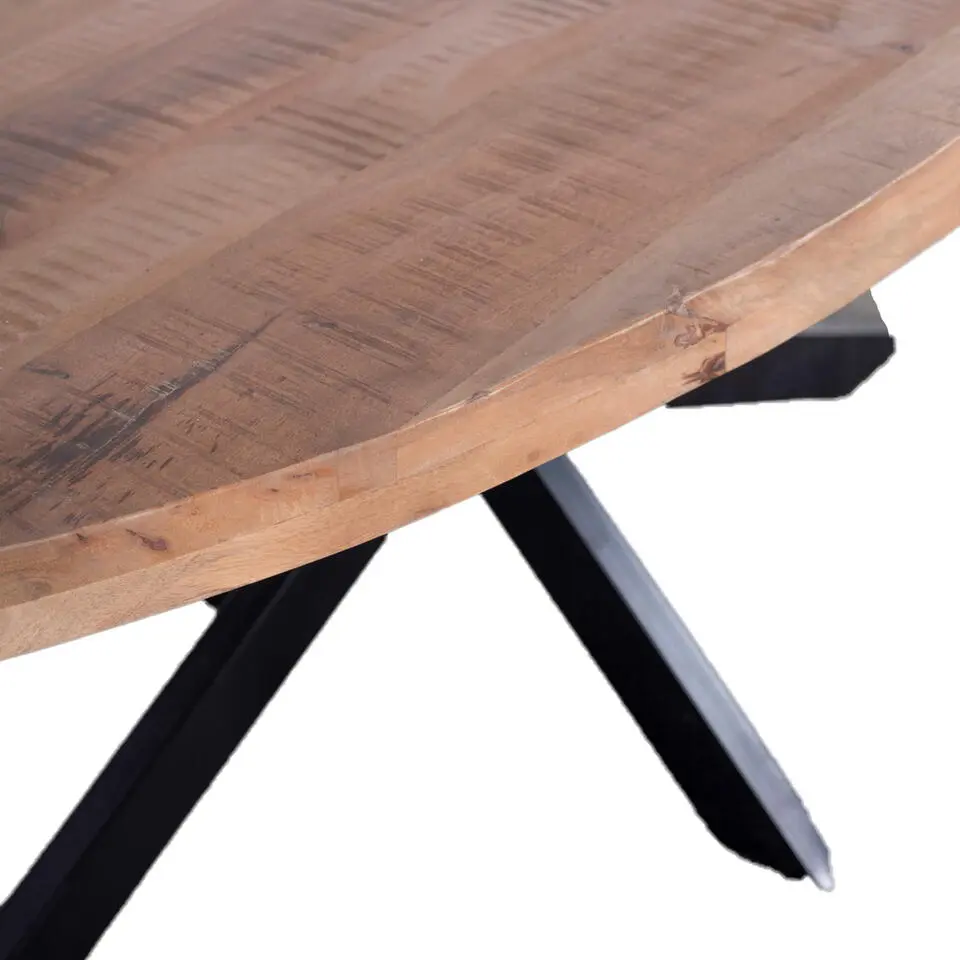 Eettafel Ovaal 160cm - Mangohout Naturel - Matrix-Poot - Mansour