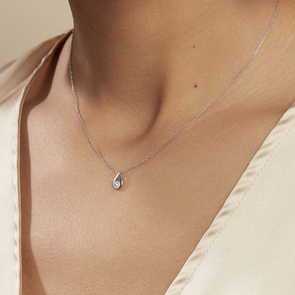 Collier Purete Or Blanc Diamant