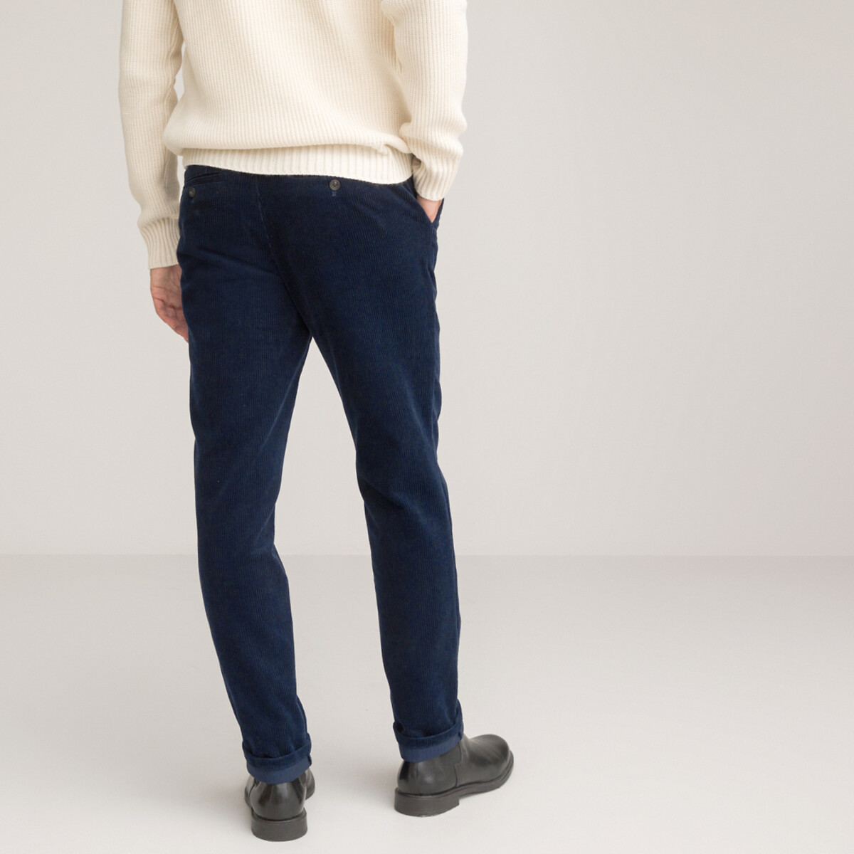 COLEÇÃO LA REDOUTE<br>Calças chino em veludo, corte regular