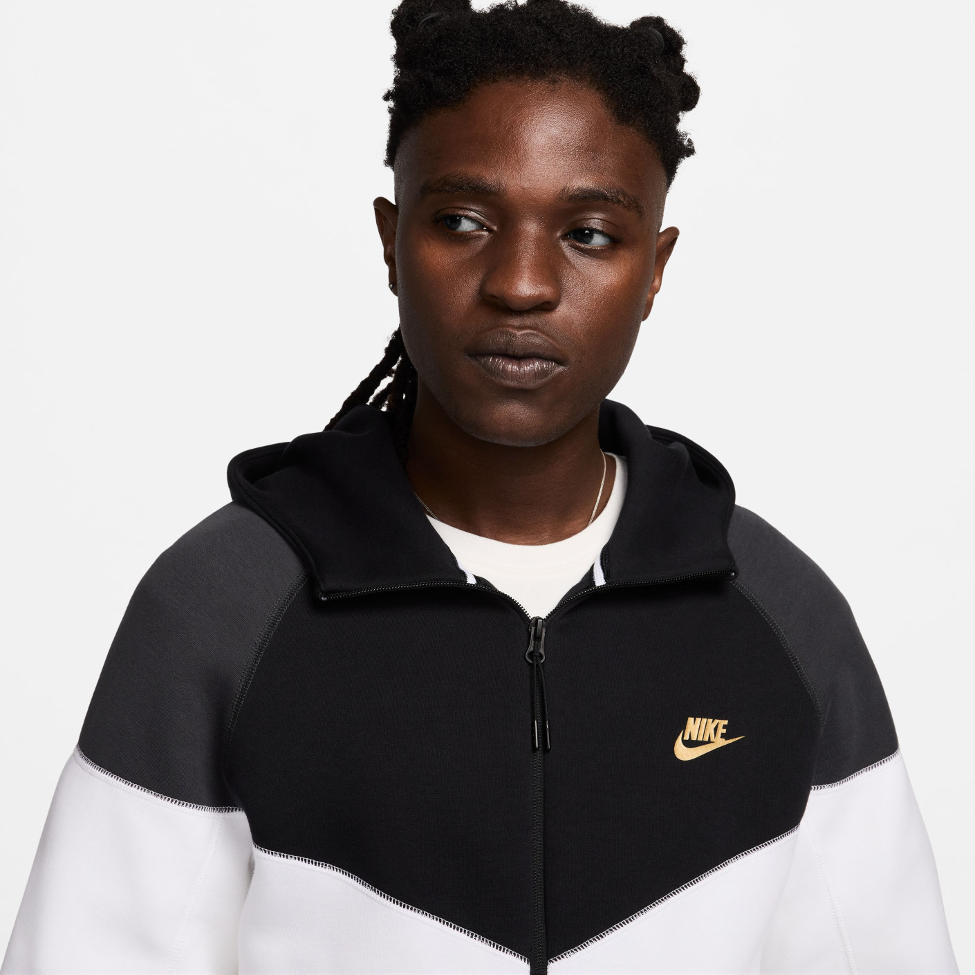 Nike Tech Fleece Sportswear Vest Wit Zwart Donkergrijs Lichtgeel
