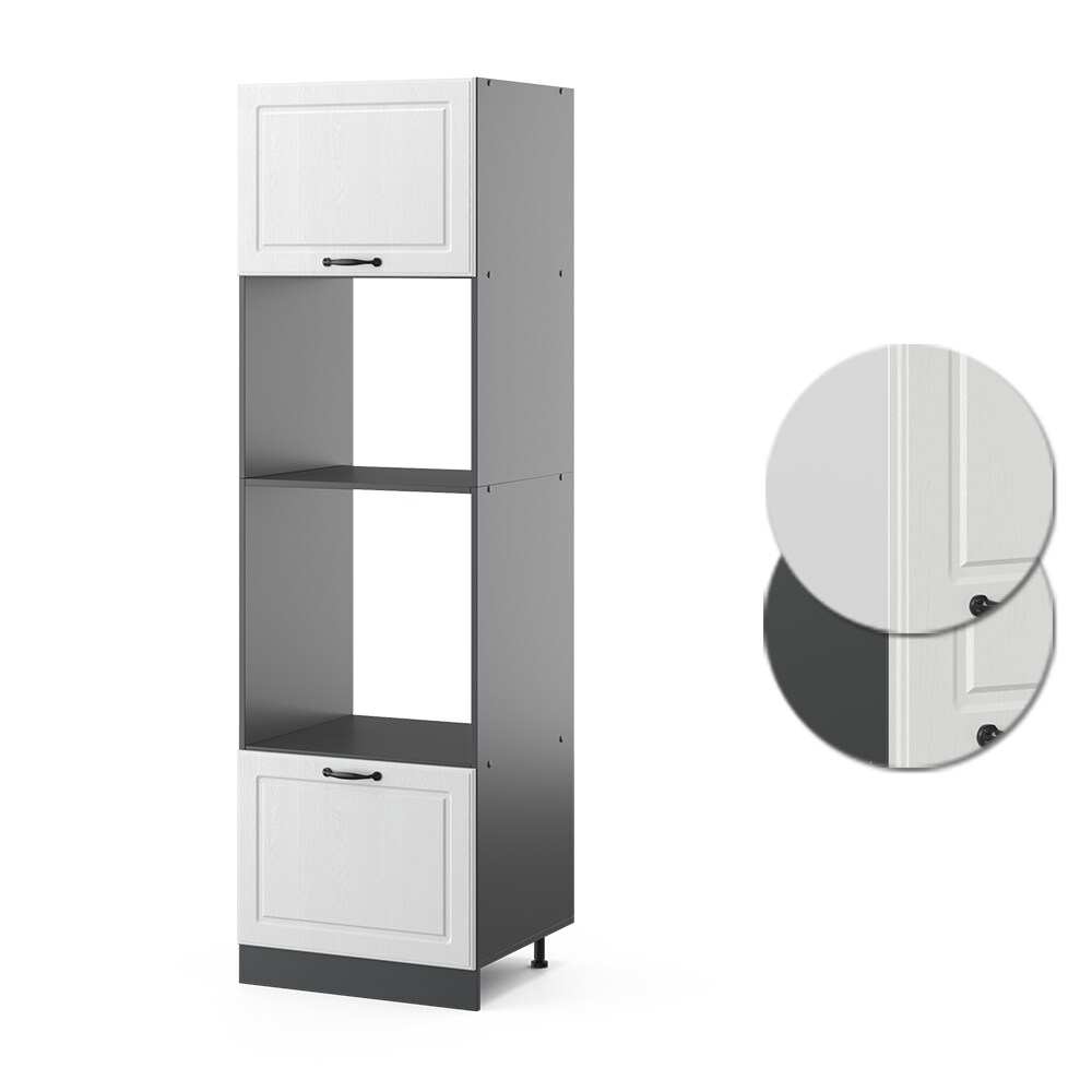 Vicco Mikrowellenumbauschrank 60 cm Anthrazit Küchenschrank Unterschrank Küchenzeile R-Line