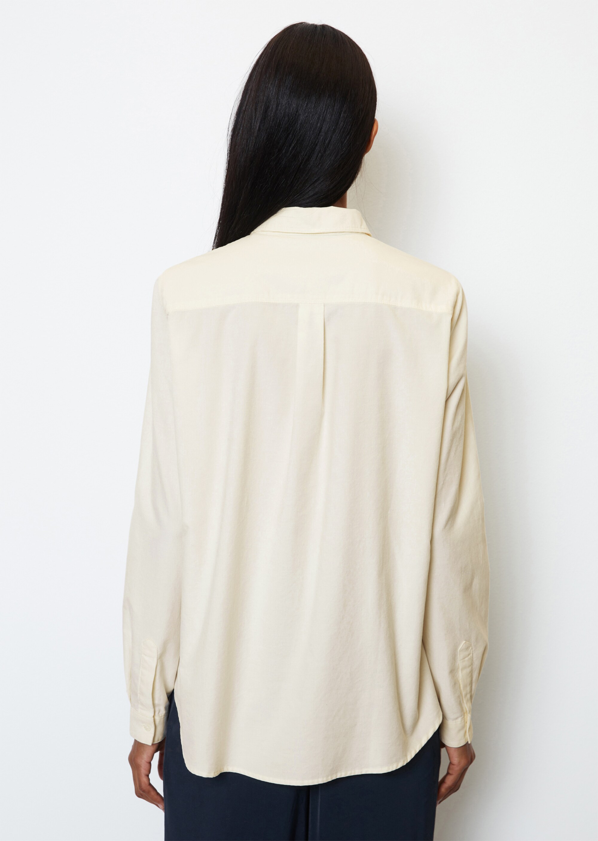 Feincord-Langarm-Bluse regular aus Organic Cotton-Lyocell-Mix