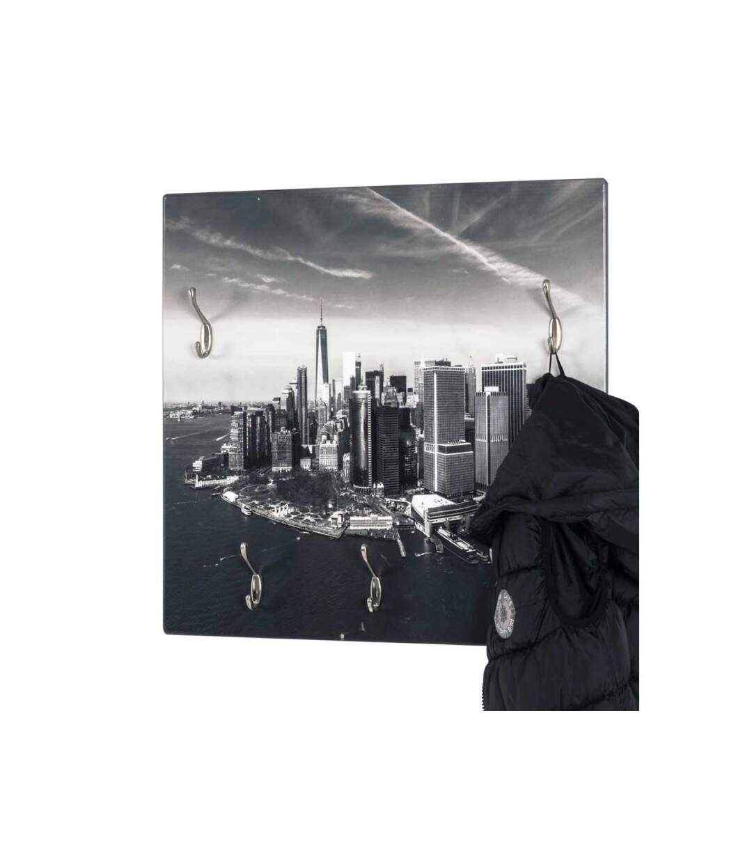 Paris Prix - Patère Murale 5 Crochets skyline 70cm Gris