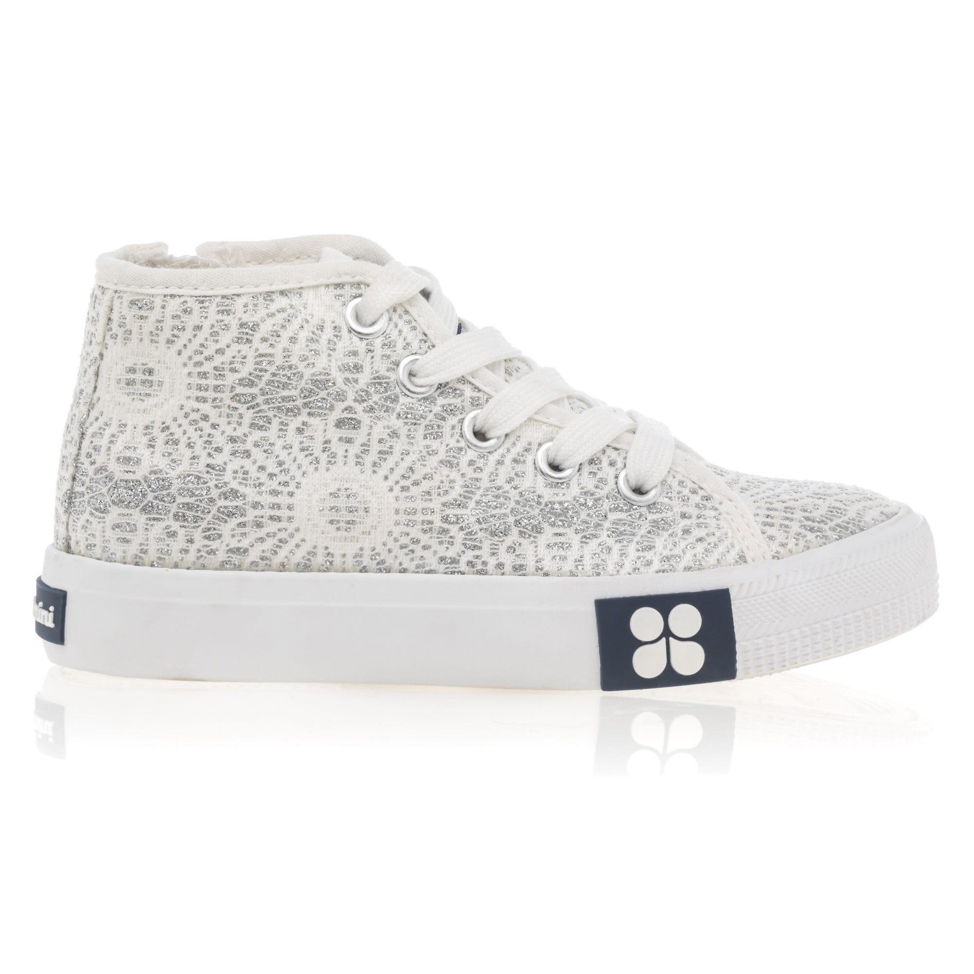Baskets en toile Fille argent