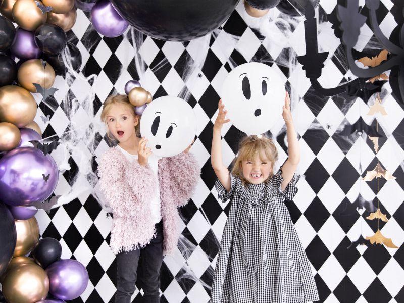 Partydeco Ballons BOO! Mehrfarbig, 7 cm Halloween UV-Ballons