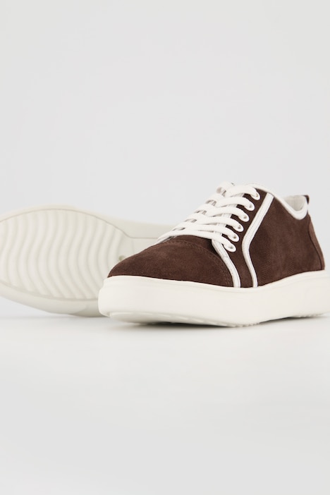 Veloursleder-Sneaker, Zierstreifen, Weite H