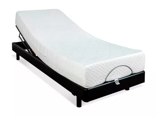 BELLECOUR LITERIE | Ensemble SUPERFLEX 80x200 cm | Sommier électrique + Matelas Mémoire de forme