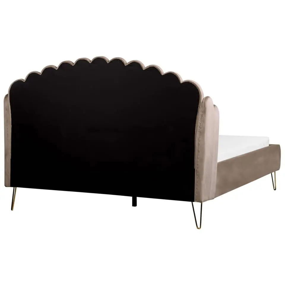 AMBILLOU - Tweepersoonsbed - Taupe - 160 x 200 cm - Fluweel