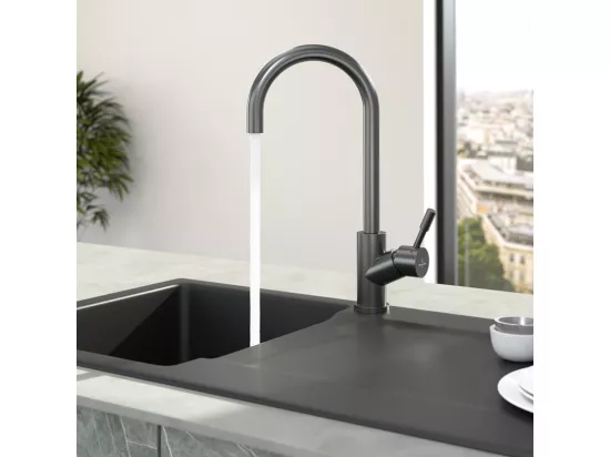 Robinet cuisine VILLEROY ET BOCH Umbrella anthracite + nettoyant
